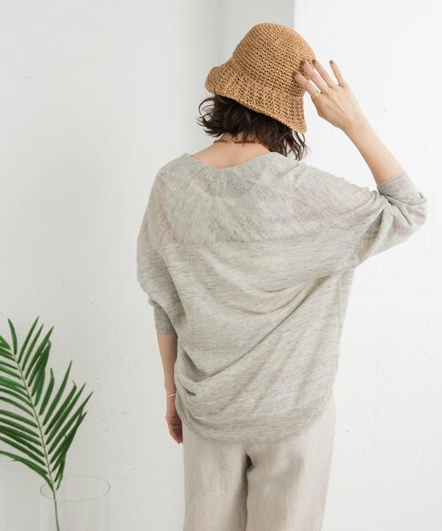 URBAN RESEARCH DOORS（アーバンリサーチドアーズ）の「リネンVネックカーディガン（カーディガン/ボレロ・レディース・ライトベージュ/チャコールグレー/ライトグレー・MEDIUM）」の22枚目の写真