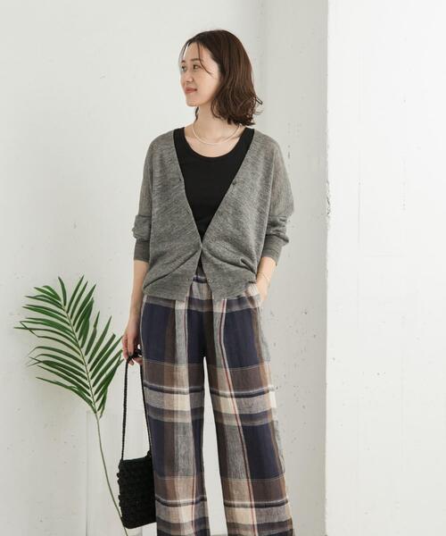 新品タグ付◆ DOORS リネンVネックカーディガン　アーバンリサーチ　かぐれ 新品タグ付き かぐれ リネンVネックカーディガン アーバンリサーチ