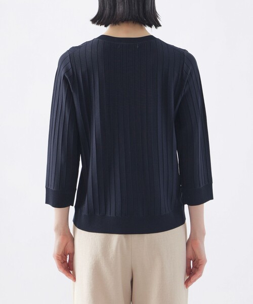 TRANS WORK(トランスワーク)の「【L】【ウォッシャブル】ヴィスコースストレッチVネックプルオーバー(Tシャツ/カットソー・レディース・ネイビー/ブルー系その他4/ベージュ・44/46)」の9枚目の写真