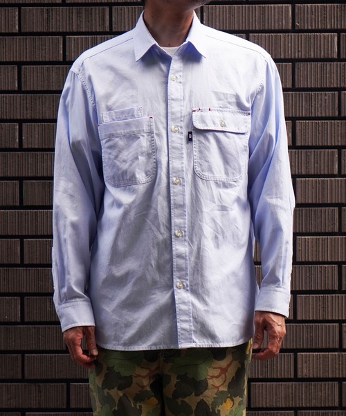BROOKLYN OVERALL（ブルックリンオーバーオール）の「ダブルパッチポケットシャツ（シャツ/ブラウス・メンズ・ホワイト/ブルー・MEDIUM/LARGE）」の2枚目の写真