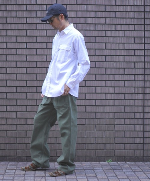 BROOKLYN OVERALL（ブルックリンオーバーオール）の「ダブルパッチポケットシャツ（シャツ/ブラウス・メンズ・ホワイト/ブルー・MEDIUM/LARGE）」の16枚目の写真