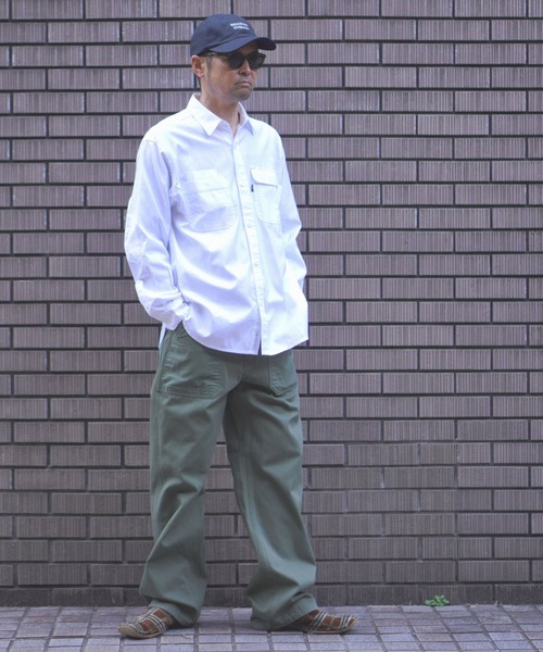 BROOKLYN OVERALL（ブルックリンオーバーオール）の「ダブルパッチポケットシャツ（シャツ/ブラウス・メンズ・ホワイト/ブルー・MEDIUM/LARGE）」の17枚目の写真