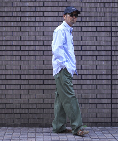BROOKLYN OVERALL（ブルックリンオーバーオール）の「ダブルパッチポケットシャツ（シャツ/ブラウス・メンズ・ホワイト/ブルー・MEDIUM/LARGE）」の6枚目の写真
