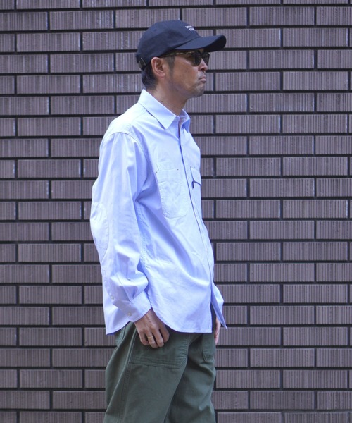 BROOKLYN OVERALL（ブルックリンオーバーオール）の「ダブルパッチポケットシャツ（シャツ/ブラウス・メンズ・ホワイト/ブルー・MEDIUM/LARGE）」の5枚目の写真