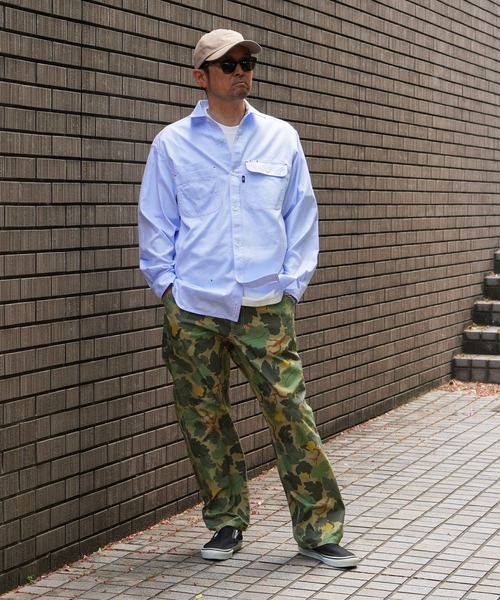 BROOKLYN OVERALL（ブルックリンオーバーオール）の「ダブルパッチポケットシャツ（シャツ/ブラウス・メンズ・ホワイト/ブルー・MEDIUM/LARGE）」の20枚目の写真