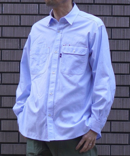 BROOKLYN OVERALL（ブルックリンオーバーオール）の「ダブルパッチポケットシャツ（シャツ/ブラウス・メンズ・ホワイト/ブルー・MEDIUM/LARGE）」の22枚目の写真