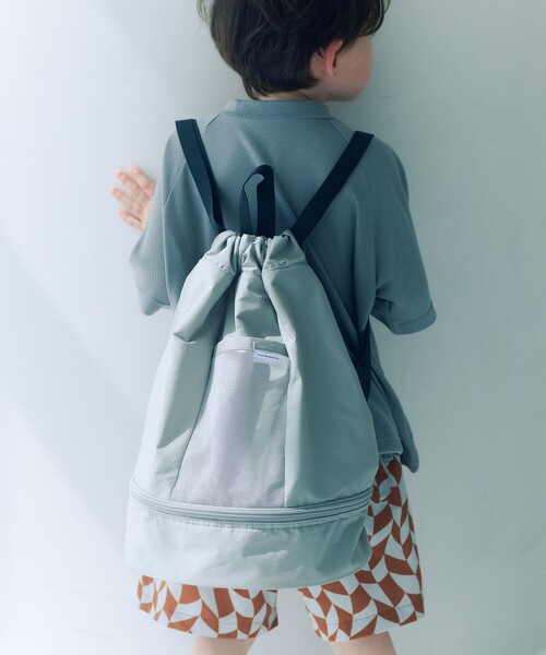 green label relaxing（グリーンレーベルリラクシング）の「GLR ジム バッグ/ キッズ ーはっ水―（バックパック/リュック・キッズ・ライトグレー/その他1/ブラック/ライトブルー・FREE）」の3枚目の写真