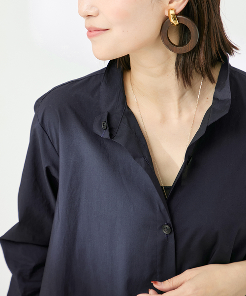 VERMEIL par iena（ヴェルメイユパーイエナ）の「コットンタイプライターバックプリーツワンピース（ワンピース・レディース・カーキ/ネイビー・FREE）」の10枚目の写真