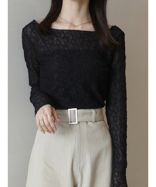 ara ara レーストップス ブラック セットアップ レーストップス タイトスカート[品番：JSFW0010458