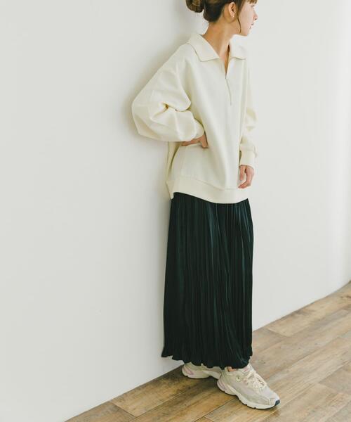 Monoha トップス＋ハーフスカート セット セール】ハーフジップトップス×スカートセット（セットアップ）｜ITEMS