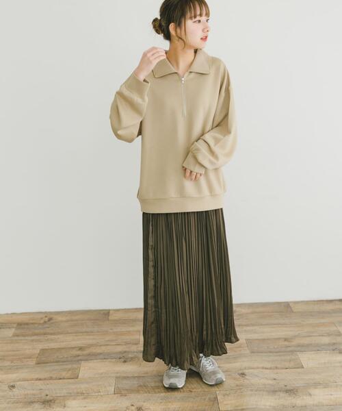 ITEMS URBANRESEARCH（アイテムズ アーバンリサーチ）の「ハーフジップトップス×スカートセット（セットアップ・レディース・ホワイト系その他/ベージュ系その他・FREE）」の3枚目の写真