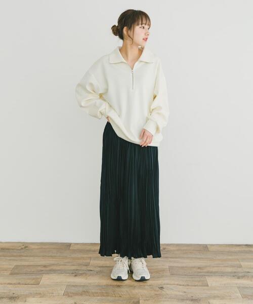 ITEMS URBANRESEARCH（アイテムズ アーバンリサーチ）の「ハーフジップトップス×スカートセット（セットアップ・レディース・ホワイト系その他/ベージュ系その他・FREE）」の19枚目の写真