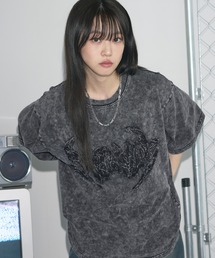 Buyer's Select/BLACKDENIMワッペンケミカル加工Tシャツ