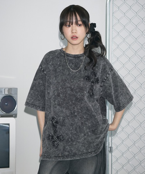 MSG（エムエスジー）の「Buyer's Select/BLACKDENIMワッペンケミカル加工Tシャツ（Tシャツ/カットソー・メンズ・ブラック系/グレー系/グレー系2/ブラック系2・M/L）」の3枚目の写真