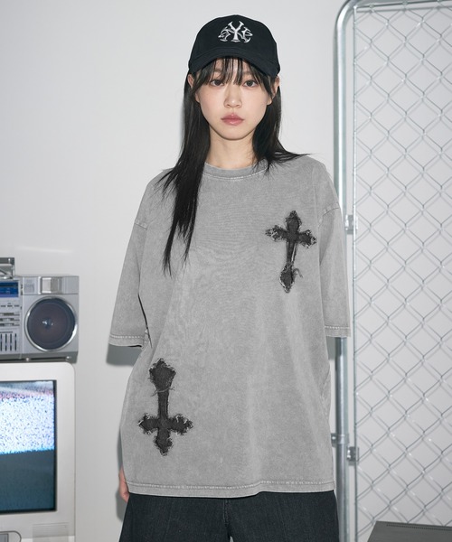 MSG（エムエスジー）の「Buyer's Select/BLACKDENIMワッペンケミカル加工Tシャツ（Tシャツ/カットソー・メンズ・ブラック系/グレー系/グレー系2/ブラック系2・M/L）」の4枚目の写真