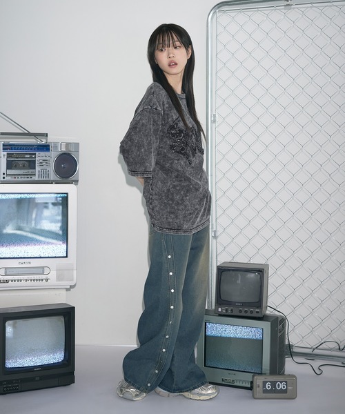 MSG（エムエスジー）の「Buyer's Select/BLACKDENIMワッペンケミカル加工Tシャツ（Tシャツ/カットソー・メンズ・ブラック系/グレー系/グレー系2/ブラック系2・M/L）」の10枚目の写真