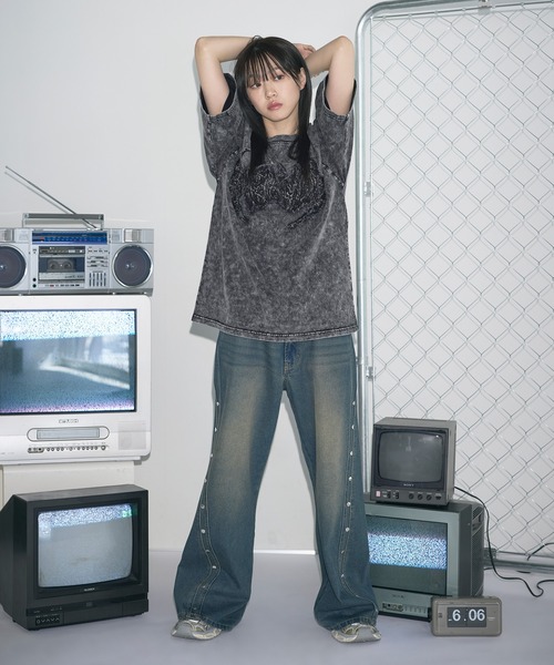 MSG（エムエスジー）の「Buyer's Select/BLACKDENIMワッペンケミカル加工Tシャツ（Tシャツ/カットソー・メンズ・ブラック系/グレー系/グレー系2/ブラック系2・M/L）」の11枚目の写真
