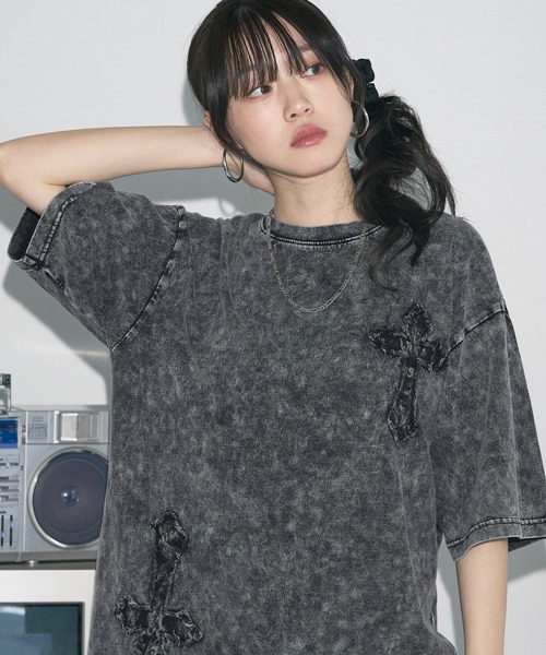 MSG（エムエスジー）の「Buyer's Select/BLACKDENIMワッペンケミカル加工Tシャツ（Tシャツ/カットソー・メンズ・ブラック系/グレー系/グレー系2/ブラック系2・M/L）」の15枚目の写真