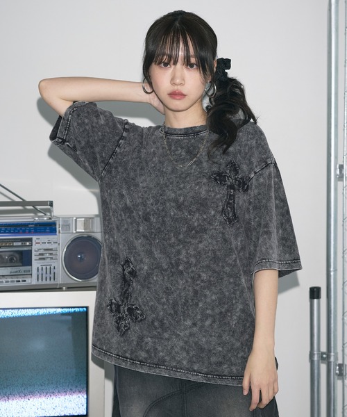MSG（エムエスジー）の「Buyer's Select/BLACKDENIMワッペンケミカル加工Tシャツ（Tシャツ/カットソー・メンズ・ブラック系/グレー系/グレー系2/ブラック系2・M/L）」の16枚目の写真