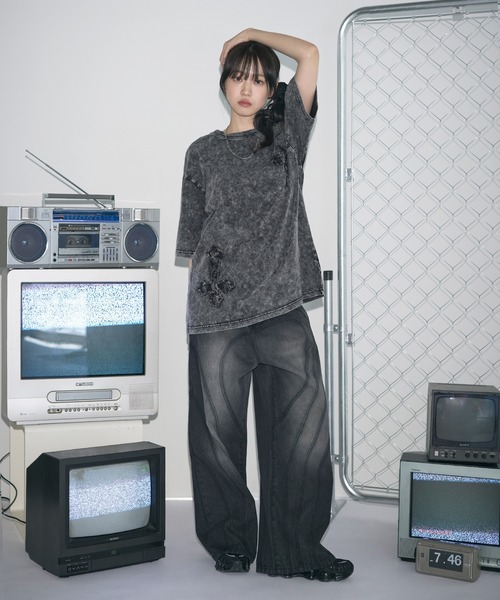 MSG（エムエスジー）の「Buyer's Select/BLACKDENIMワッペンケミカル加工Tシャツ（Tシャツ/カットソー・メンズ・ブラック系/グレー系/グレー系2/ブラック系2・M/L）」の18枚目の写真