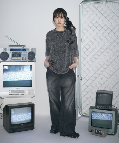 MSG（エムエスジー）の「Buyer's Select/BLACKDENIMワッペンケミカル加工Tシャツ（Tシャツ/カットソー・メンズ・ブラック系/グレー系/グレー系2/ブラック系2・M/L）」の20枚目の写真