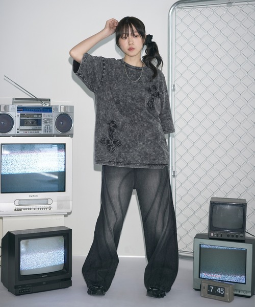 MSG（エムエスジー）の「Buyer's Select/BLACKDENIMワッペンケミカル加工Tシャツ（Tシャツ/カットソー・メンズ・ブラック系/グレー系/グレー系2/ブラック系2・M/L）」の21枚目の写真