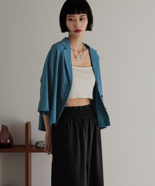 LOWRYS FARM（ローリーズファーム）の「ノルマンディショートシャツ　 248288（シャツ/ブラウス・レディース・チャコールグレー/ブラウン/アイボリー/ブルー・FREE）」の17枚目の写真