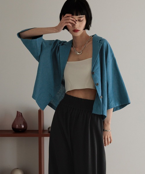 LOWRYS FARM（ローリーズファーム）の「ノルマンディショートシャツ　 248288（シャツ/ブラウス・レディース・チャコールグレー/ブラウン/アイボリー/ブルー・FREE）」の18枚目の写真