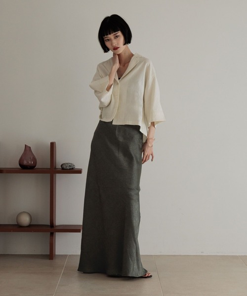 LOWRYS FARM（ローリーズファーム）の「ノルマンディショートシャツ　 248288（シャツ/ブラウス・レディース・チャコールグレー/ブラウン/アイボリー/ブルー・FREE）」の21枚目の写真