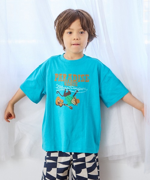 Life Support Products(ライフサポートプロダクツ)の「半袖グラフィックTシャツ(Tシャツ/カットソー・キッズ・ブラウン/ライトブルー/エメラルド/ライトピンク/ブラック/マスタード/パープル/オフホワイト/ブルー/アイボリー・110/100/95/90/80/150/140/130/120)」の6枚目の写真