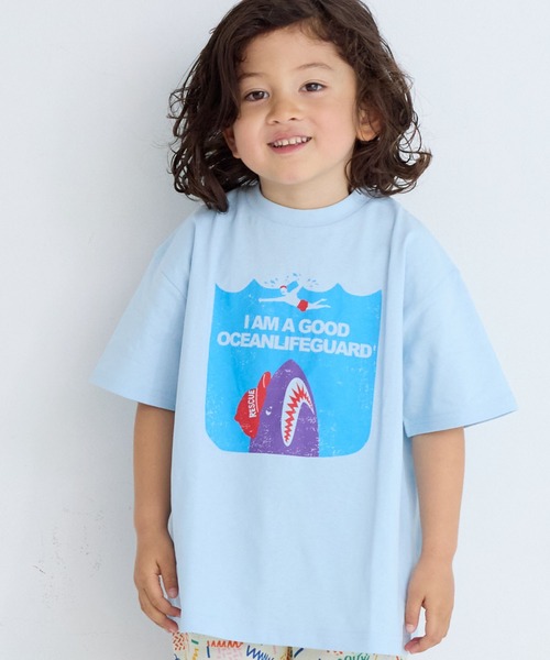 Life Support Products(ライフサポートプロダクツ)の「半袖グラフィックTシャツ(Tシャツ/カットソー・キッズ・ブラウン/ライトブルー/エメラルド/ライトピンク/ブラック/マスタード/パープル/オフホワイト/ブルー/アイボリー・110/100/95/90/80/150/140/130/120)」の7枚目の写真