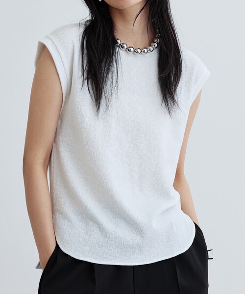 GALLEST（ギャレスト）の「【再入荷】バックシャンノースリTシャツ（Tシャツ/カットソー・レディース・ブラウン系/ブラック/ホワイト/ベージュ・38）」の2枚目の写真