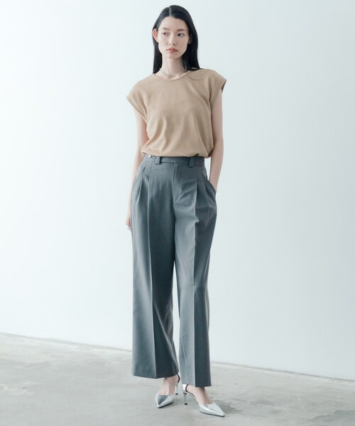 GALLEST（ギャレスト）の「【再入荷】バックシャンノースリTシャツ（Tシャツ/カットソー・レディース・ブラウン系/ブラック/ホワイト/ベージュ・38）」の7枚目の写真