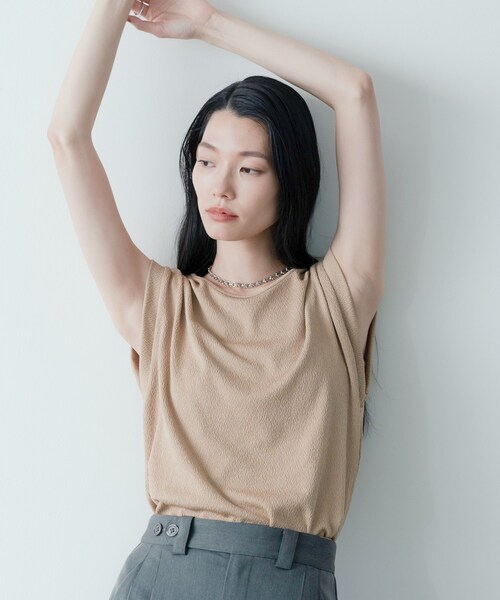 GALLEST（ギャレスト）の「【再入荷】バックシャンノースリTシャツ（Tシャツ/カットソー・レディース・ブラウン系/ブラック/ホワイト/ベージュ・38）」の9枚目の写真