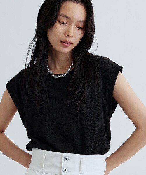 GALLEST（ギャレスト）の「【再入荷】バックシャンノースリTシャツ（Tシャツ/カットソー・レディース・ブラウン系/ブラック/ホワイト/ベージュ・38）」の22枚目の写真