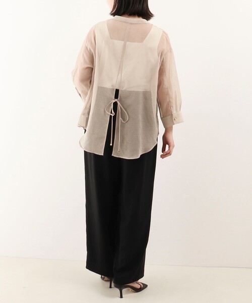 MICO COULIER(ミコクリエ)の「シアーリネンライクシャツ(シャツ/ブラウス・レディース・ライトブルー/カーキ/チャコールグレー/ベージュ・38)」の10枚目の写真