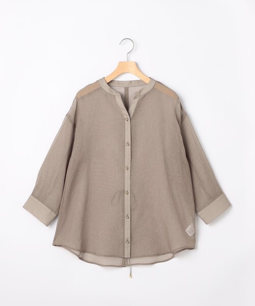 MICO COULIER(ミコクリエ)の「シアーリネンライクシャツ(シャツ/ブラウス・レディース・ライトブルー/カーキ/チャコールグレー/ベージュ・38)」の17枚目の写真