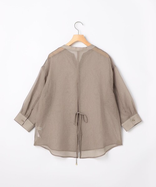 MICO COULIER(ミコクリエ)の「シアーリネンライクシャツ(シャツ/ブラウス・レディース・ライトブルー/カーキ/チャコールグレー/ベージュ・38)」の19枚目の写真