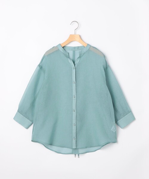 MICO COULIER(ミコクリエ)の「シアーリネンライクシャツ(シャツ/ブラウス・レディース・ライトブルー/カーキ/チャコールグレー/ベージュ・38)」の20枚目の写真