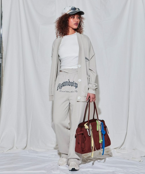 FIG&VIPER（フィグアンドバイパー）の「アウトシームlogoスウェットカーデ（カーディガン/ボレロ・レディース・ライトグレー/ブラック/ライトピンク・FREE）」の16枚目の写真