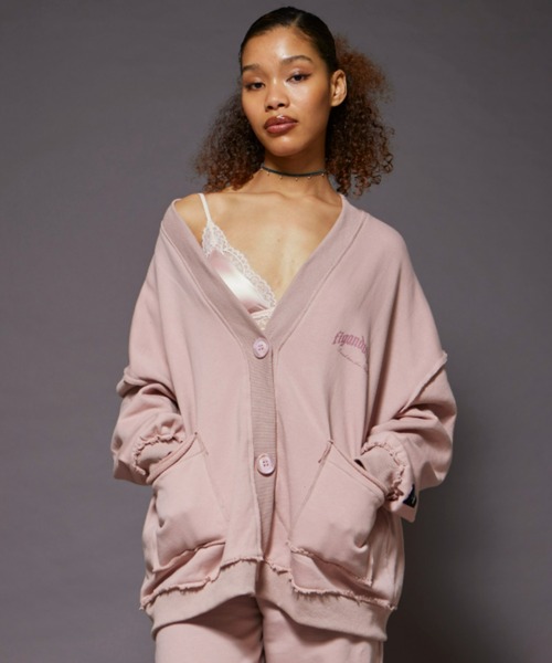 FIG&VIPER（フィグアンドバイパー）の「アウトシームlogoスウェットカーデ（カーディガン/ボレロ・レディース・ライトグレー/ブラック/ライトピンク・FREE）」の6枚目の写真