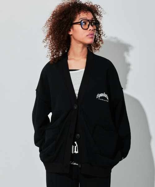 FIG&VIPER（フィグアンドバイパー）の「アウトシームlogoスウェットカーデ（カーディガン/ボレロ・レディース・ライトグレー/ブラック/ライトピンク・FREE）」の4枚目の写真