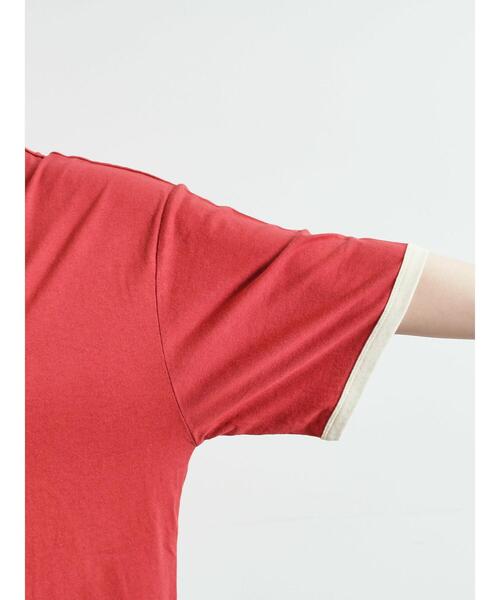 SM2(エスエムツー)の「オーバーサイズリンガーTシャツ(Tシャツ/カットソー・レディース・クリーム/ベージュ/レッド/グレー・F)」の11枚目の写真