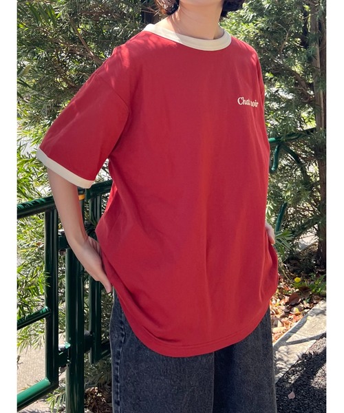 SM2(エスエムツー)の「オーバーサイズリンガーTシャツ(Tシャツ/カットソー・レディース・クリーム/ベージュ/レッド/グレー・F)」の5枚目の写真