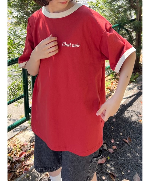 SM2(エスエムツー)の「オーバーサイズリンガーTシャツ(Tシャツ/カットソー・レディース・クリーム/ベージュ/レッド/グレー・F)」の6枚目の写真