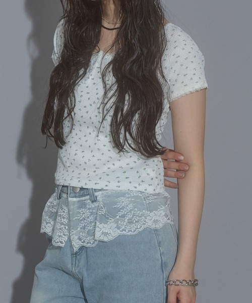 Nu(ニュー)の「【Nu】レースデニム(デニムパンツ・レディース・サックスブルー・S/M)」の8枚目の写真