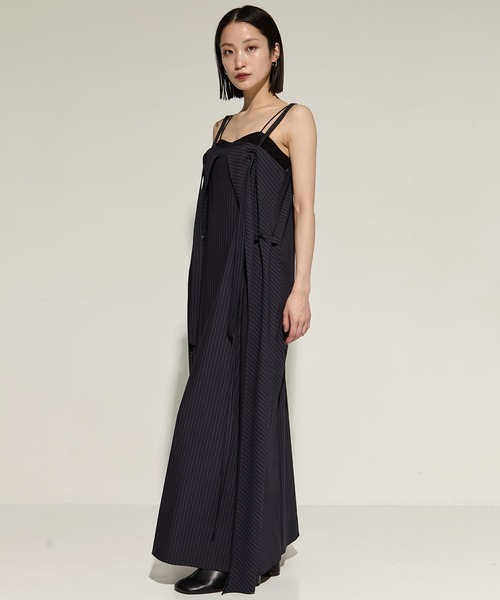 STUDIOUS（ステュディオス）の「【STUDIOUS/ステュディオス】2way Camisole Dress/キャミソールワンピ（ワンピース・レディース・ストライプ/ブラック・FREE）」の18枚目の写真