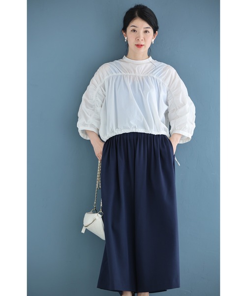 cawaii(カワイイ)の「シャカシャカ素材の軽量短丈プルオーバートップス(Tシャツ/カットソー・レディース・アイボリー・FREE)」の4枚目の写真