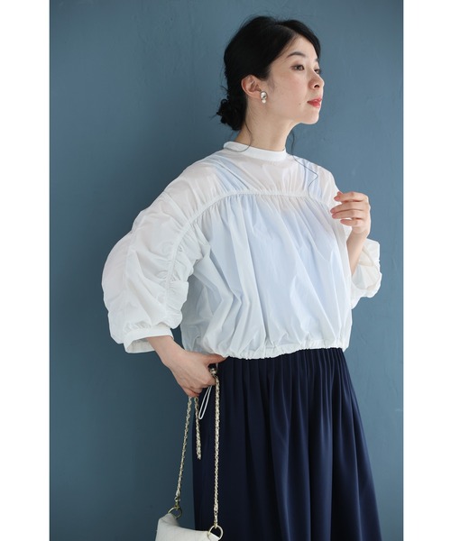cawaii(カワイイ)の「シャカシャカ素材の軽量短丈プルオーバートップス(Tシャツ/カットソー・レディース・アイボリー・FREE)」の9枚目の写真
