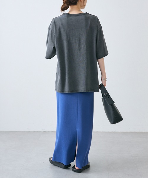 PUAL CE CIN(ピュアルセシン)の「タックロゴ刺繍Tシャツ(Tシャツ/カットソー・レディース・チャコールグレー/オフホワイト/ピンク/ブルー・FREE)」の20枚目の写真